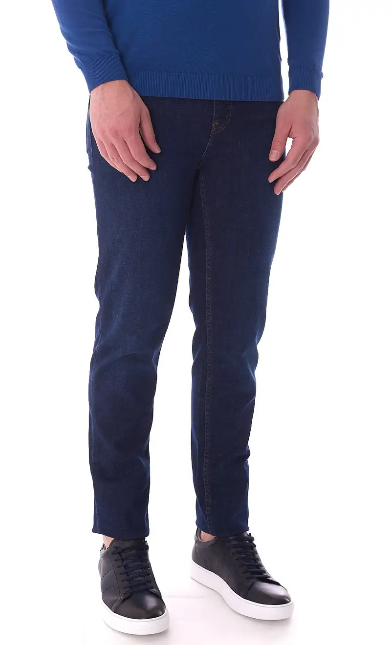 Jeans 370 close trussardi denim lavato, colore blu
