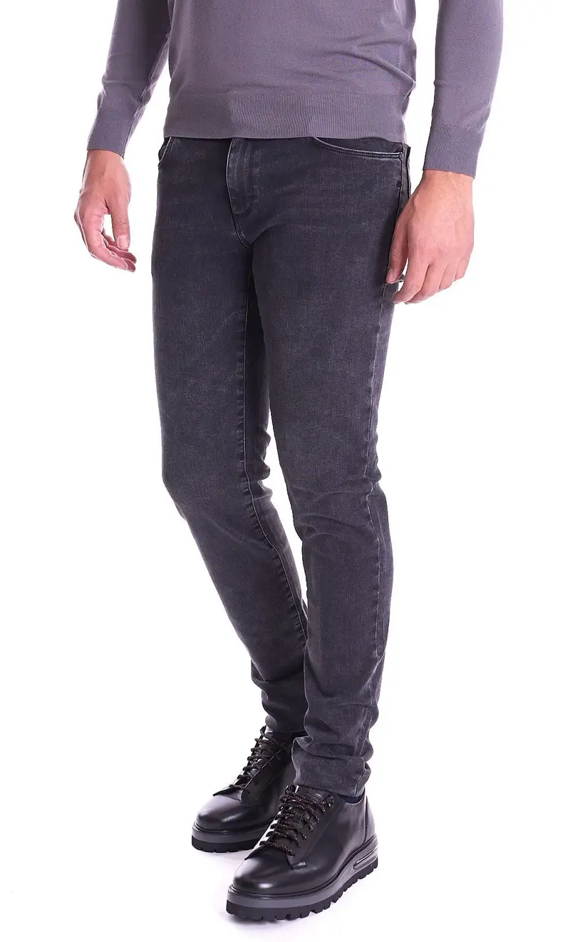 Jeans 370 close trussardi grigio lavato elasticizzato, colore grigio