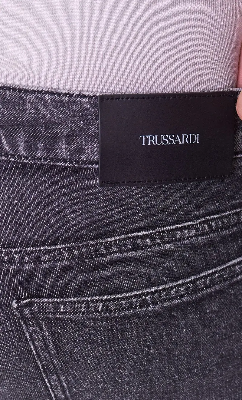 Jeans 370 close trussardi stretch grigio baffato, colore grigio miniatura 2