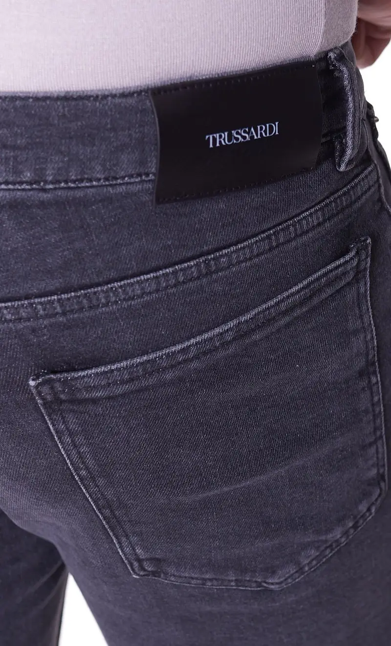 Jeans 370 close trussardi stretch nero lavato, colore nero miniatura 2