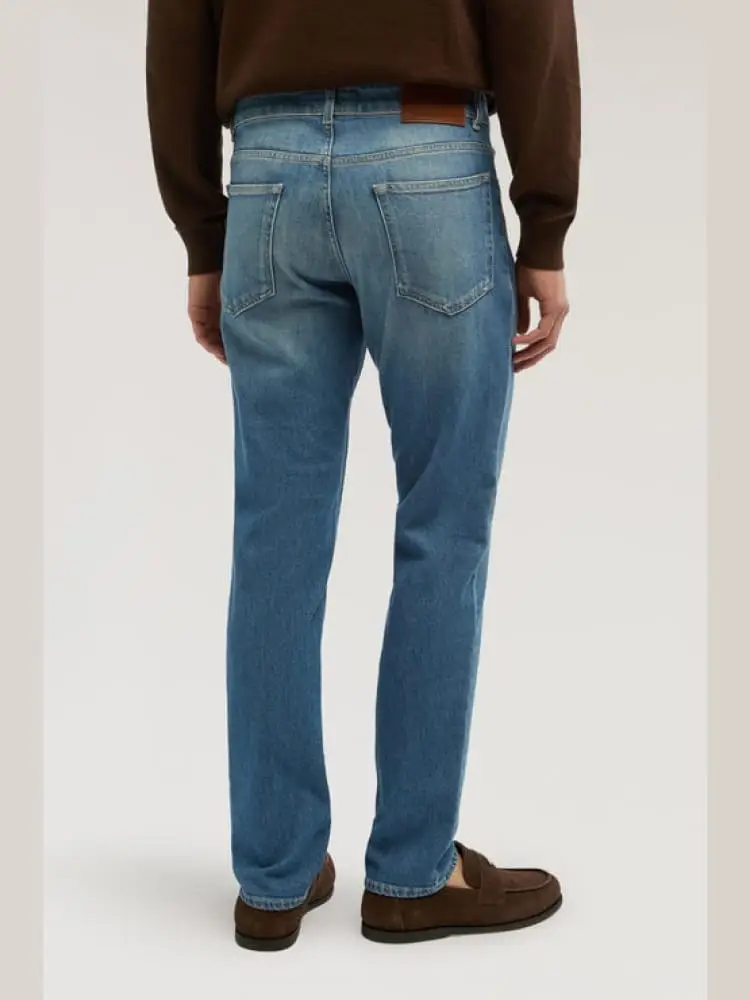 jeans in denim comfort 370 slim blu chiaro sabbiato miniatura 2
