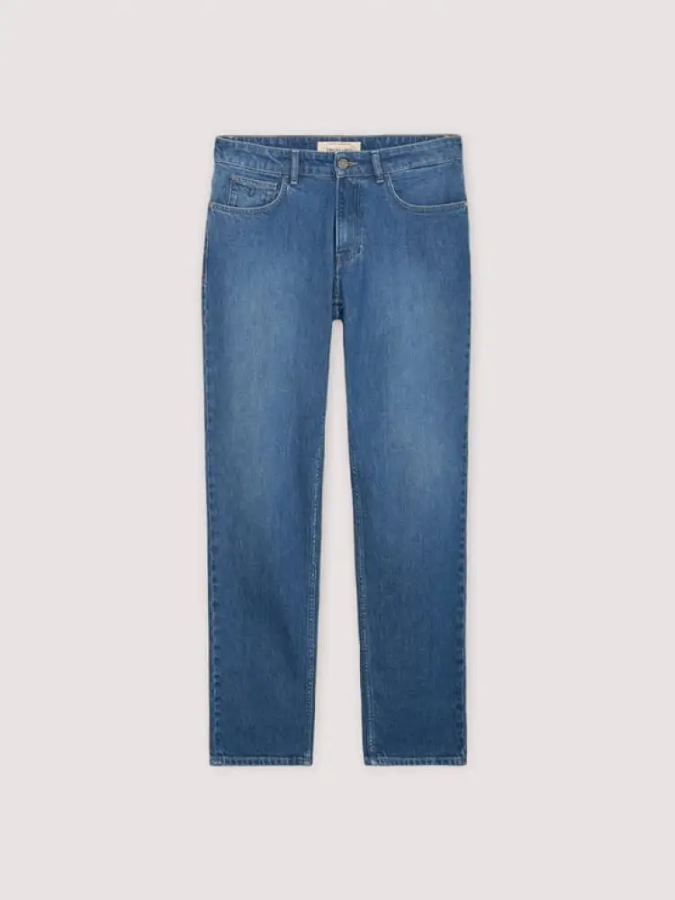 jeans in denim comfort 370 slim blu chiaro sabbiato miniatura 4