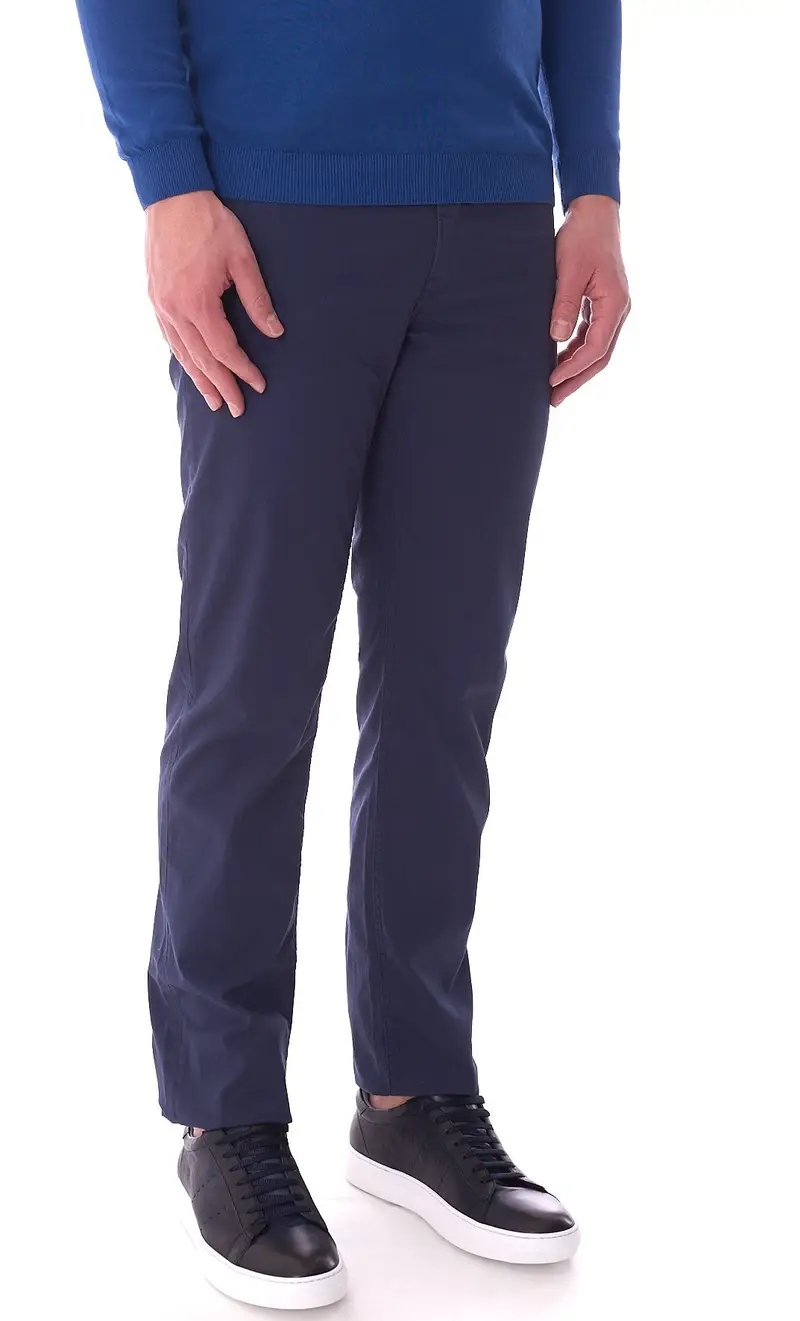 Pantalone trussardi 380 icon leggero micro armatura, colore blu