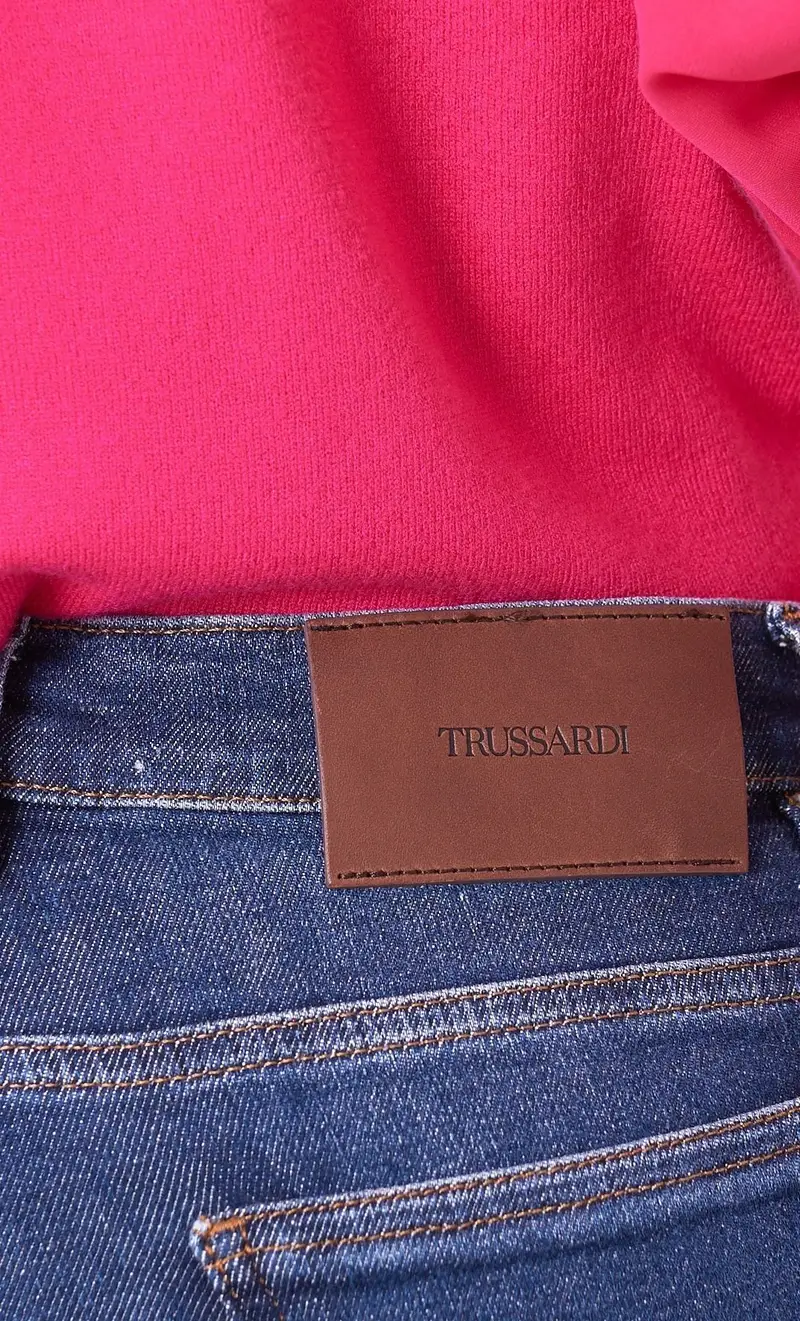 Jeans trussardi 105 skinny blu chiaro lavato, colore azzurro miniatura 2