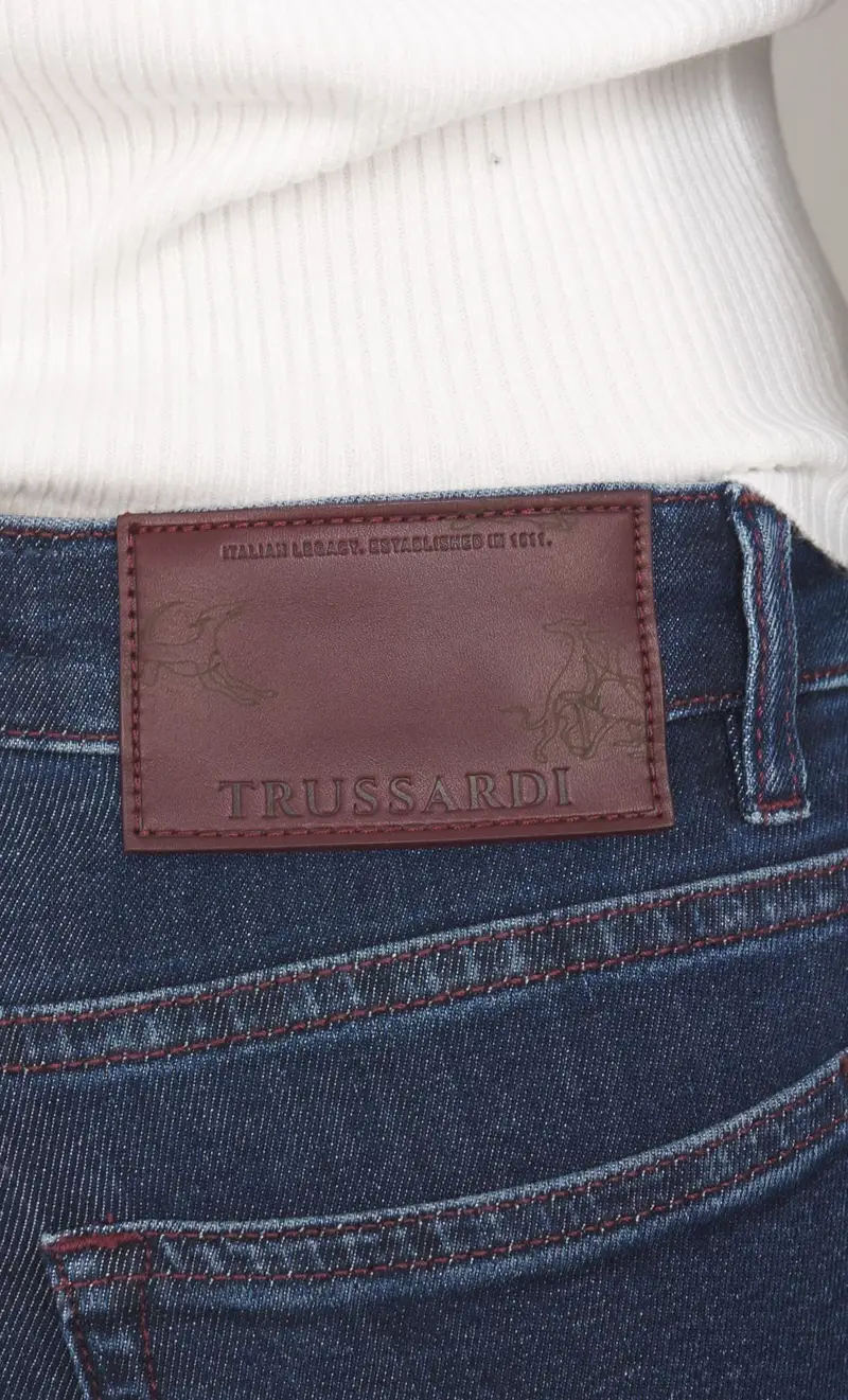 Jeans trussardi 105 skinny blu medio, colore blu miniatura 2