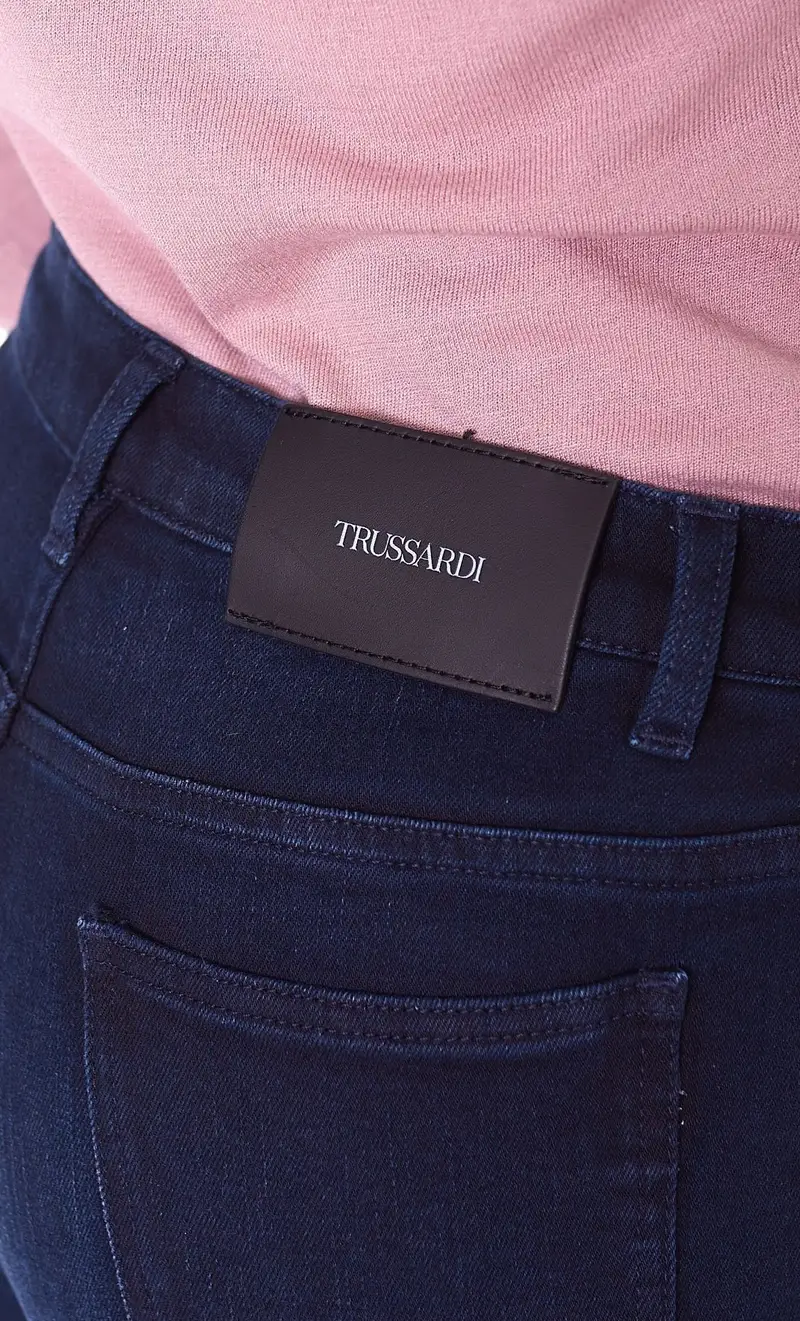 Jeans trussardi 105 skinny blu scuro lavato, colore blu miniatura 2