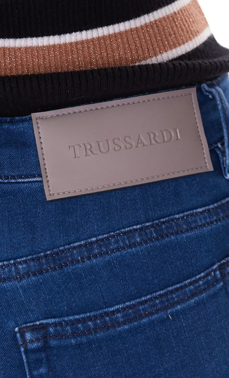 Jeans trussardi 105 skinny satin blu, colore blu miniatura 2