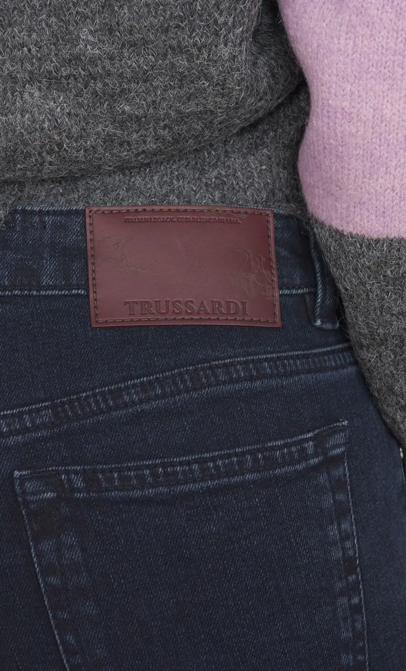 Jeans trussardi 130 classic blu scuro lavato, colore blu miniatura 2
