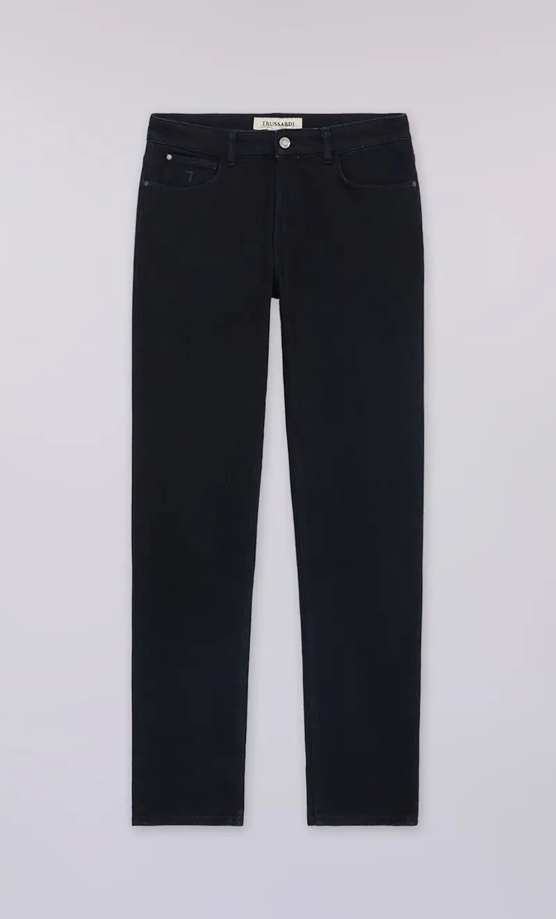 Jeans trussardi 370 close blu notte, colore blu miniatura 2