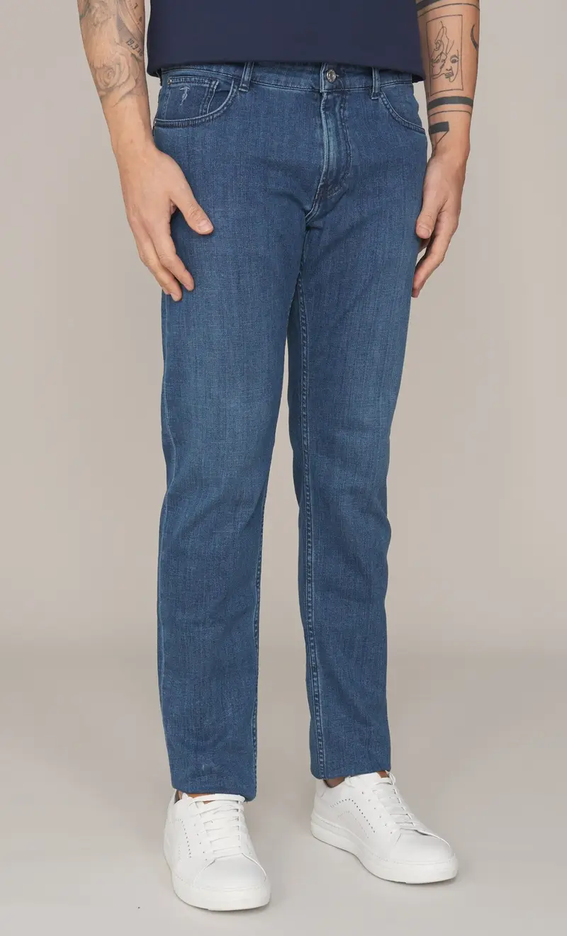 Jeans trussardi 370 close leggero blu chiaro, colore blu