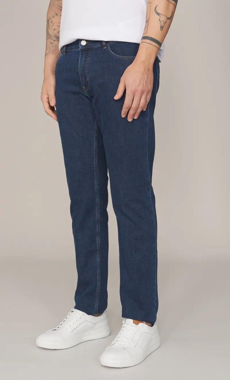Jeans trussardi 370 close leggero blu medio, colore blu
