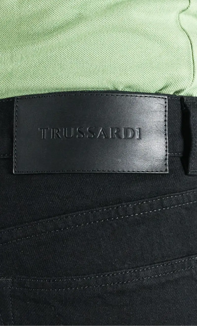 Jeans trussardi 380 icon denim elasticizzato, colore nero miniatura 2