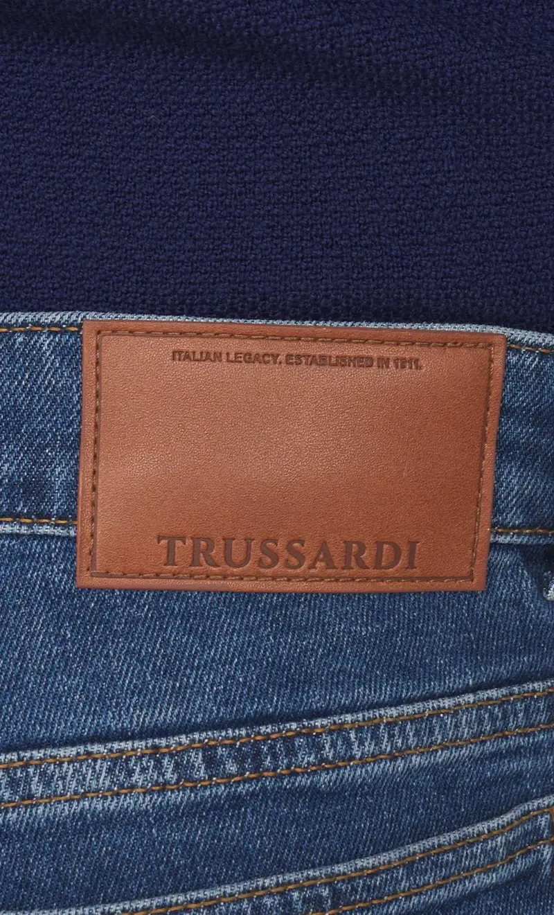 Jeans trussardi 380 icon stretch blu chiaro lavato, colore blu miniatura 2