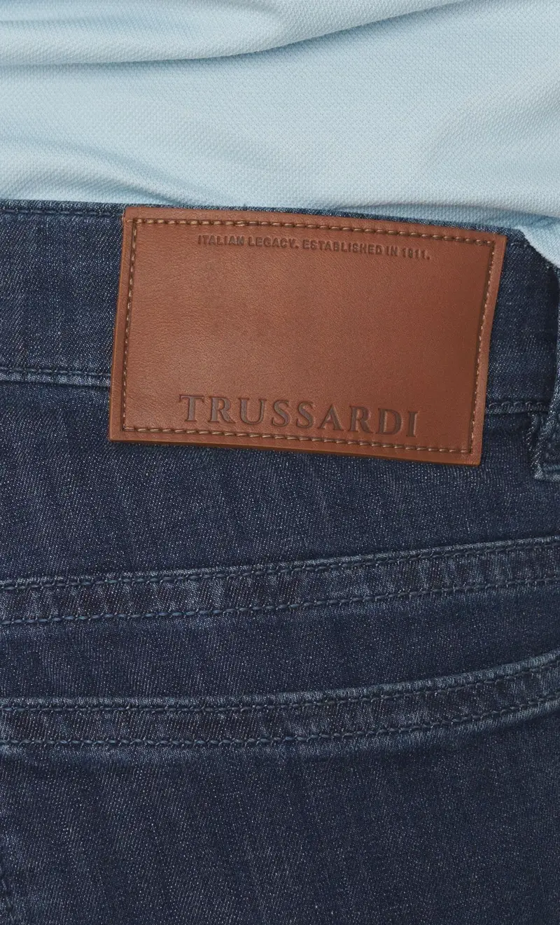 Jeans trussardi 380 icon stretch blu medio super leggero, colore blu miniatura 2
