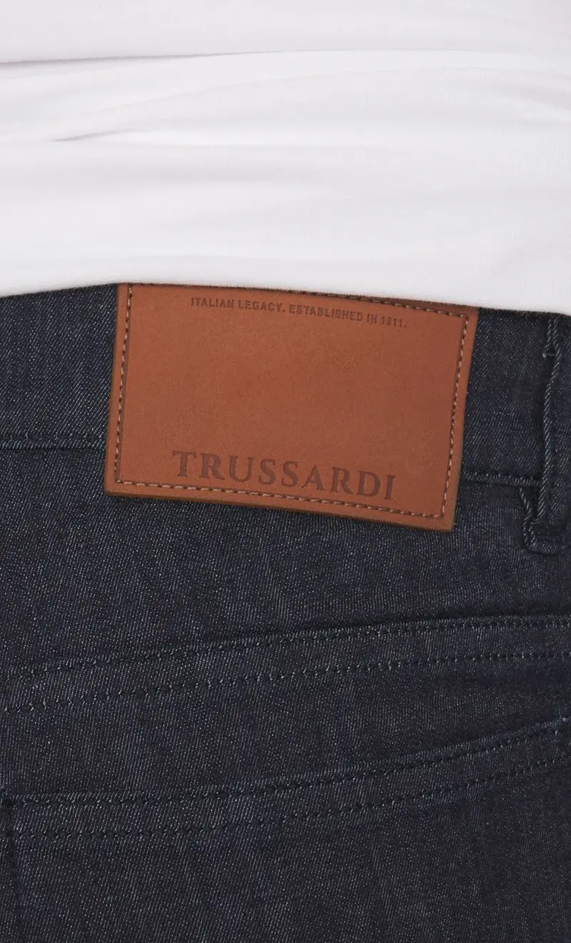 Jeans trussardi 380 icon stretch blu scuro super leggero, colore blu miniatura 2