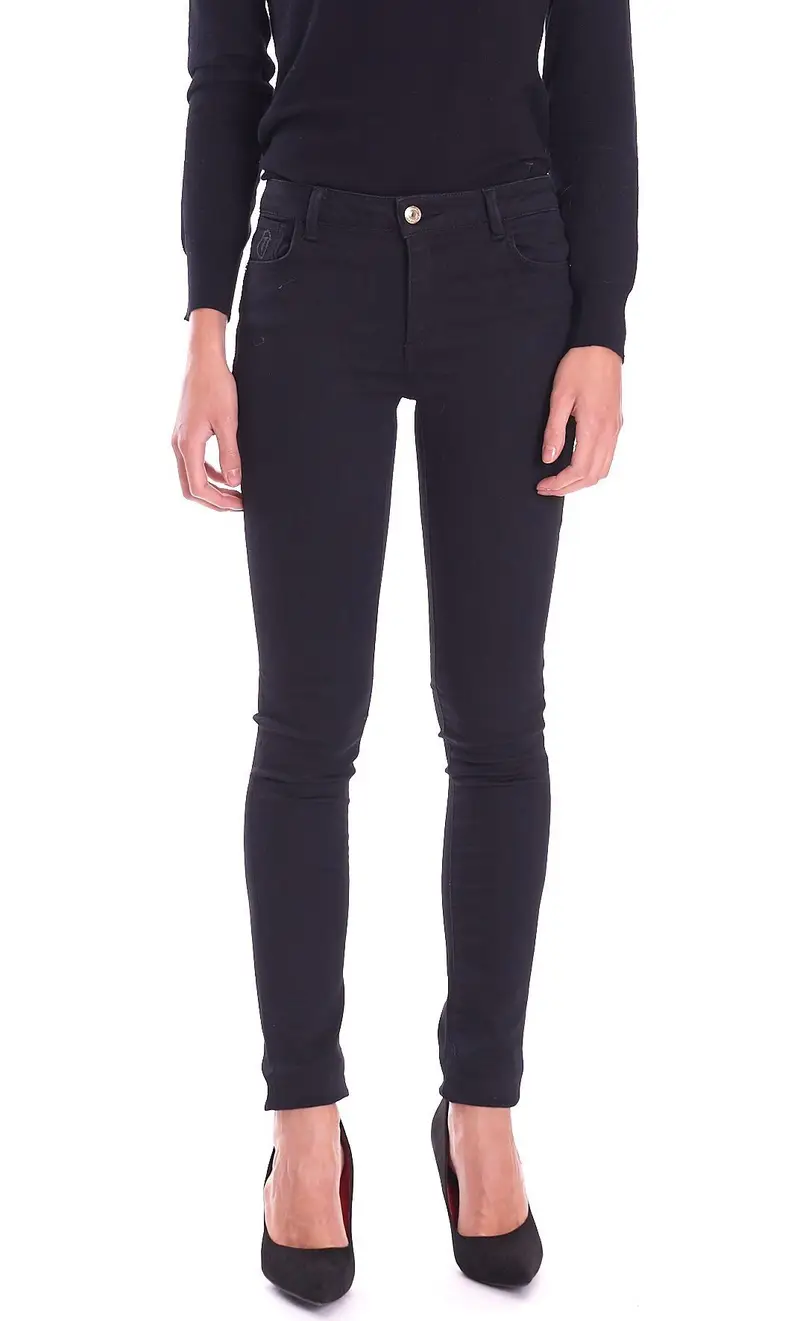 Jeans trussardi jeans up fifteen nero con strass, colore nero