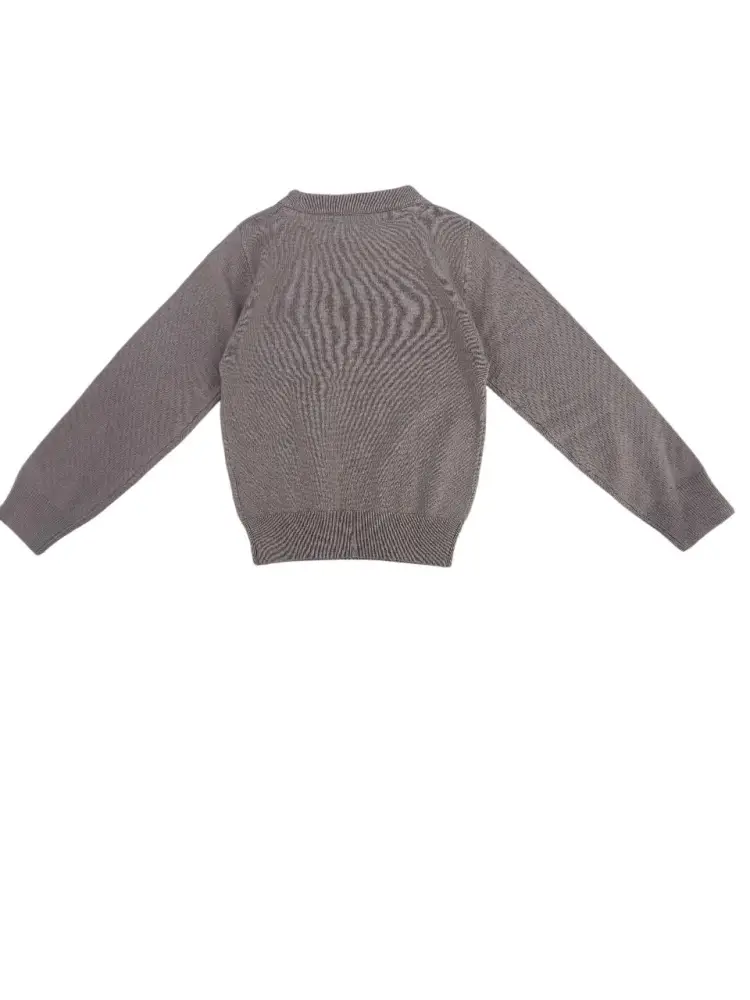 maglia grigia bambina in misto cotone logo lettering sul davanti miniatura 2