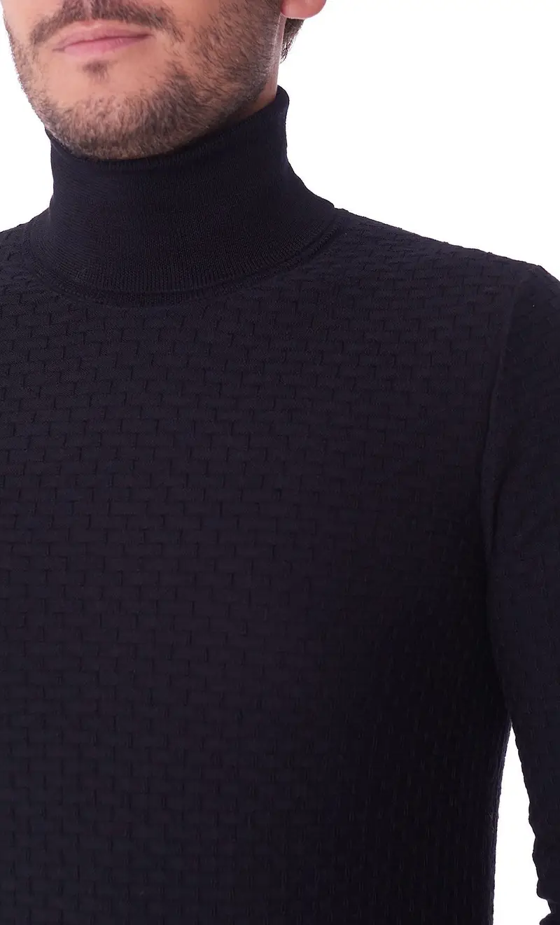 Maglia trussardi dolcevita operata, colore nero miniatura 2