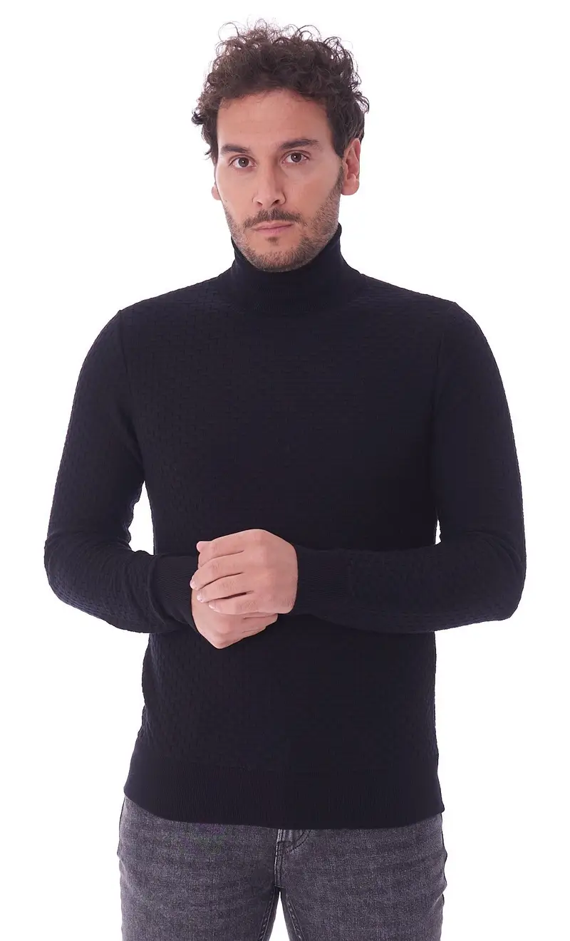 Maglia trussardi dolcevita operata, colore nero