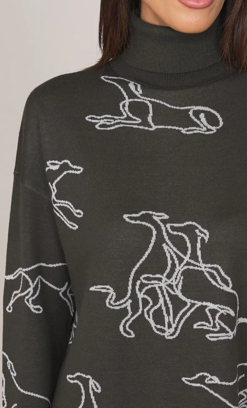 Maglia trussardi girocollo con logo, colore verde miniatura 2