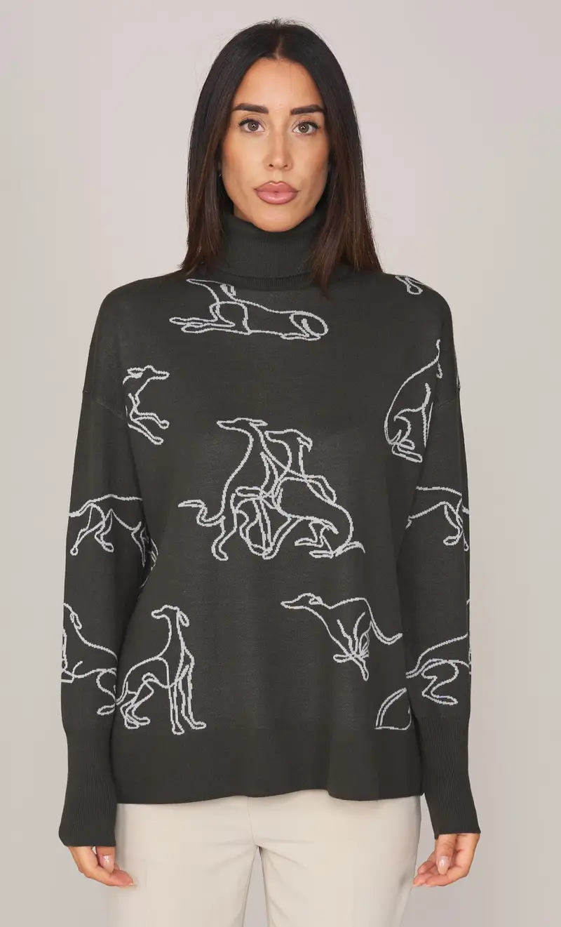 Maglia trussardi girocollo con logo, colore verde