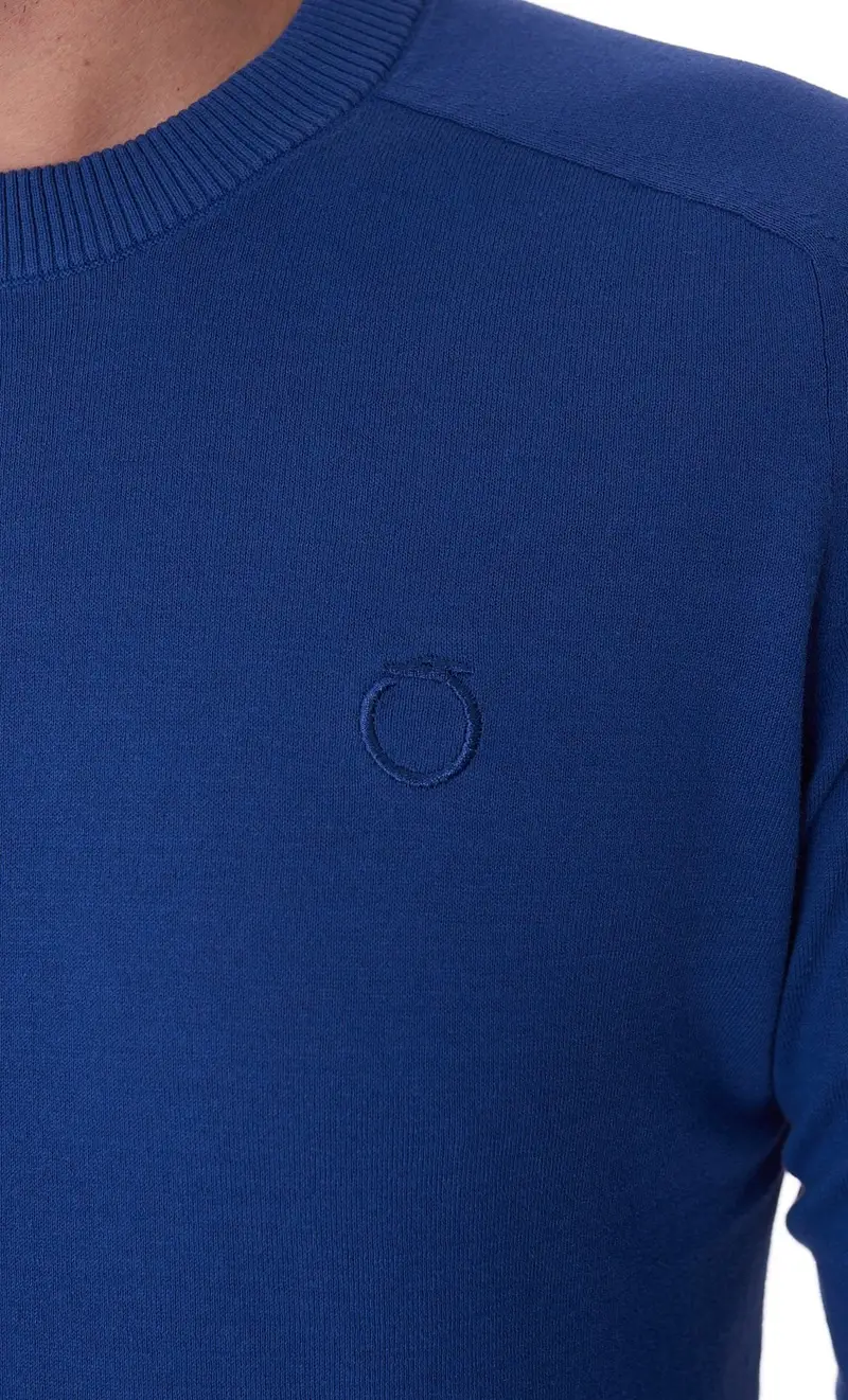 Maglia trussardi in filo con logo, colore bluette miniatura 2