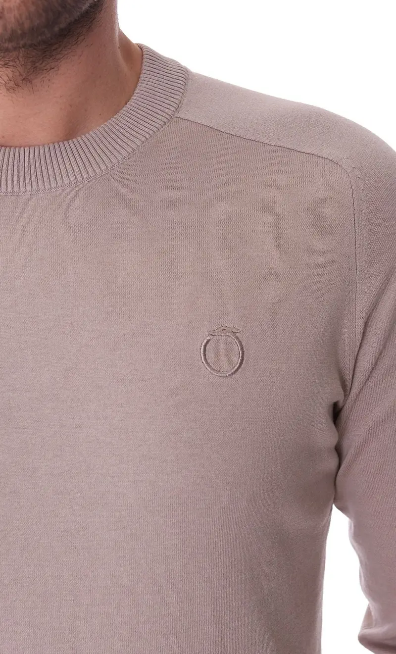 Maglia trussardi in filo con logo, colore sabbia miniatura 2