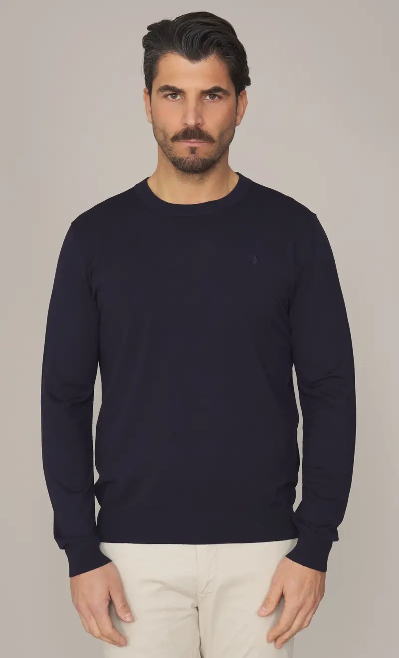 Maglia trussardi in viscosa leggera, colore blu