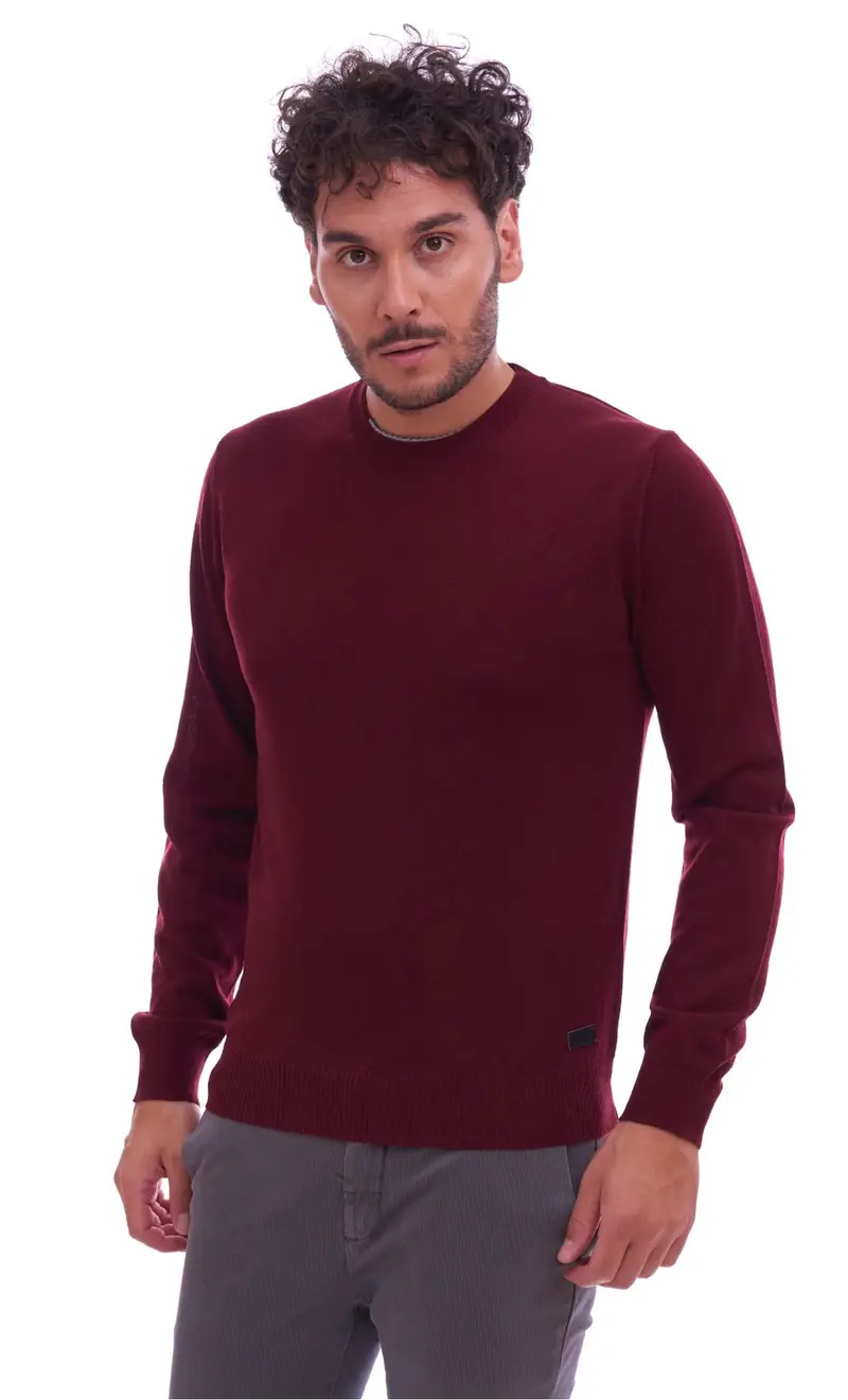 Maglia trussardi jeans con dettaglio bordeaux, colore bordeaux