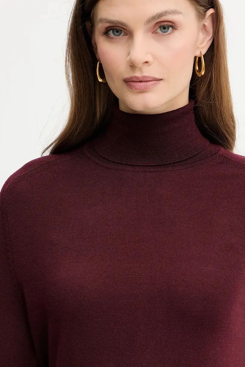 maglione in lana donna colore granata M0106001164N miniatura 4