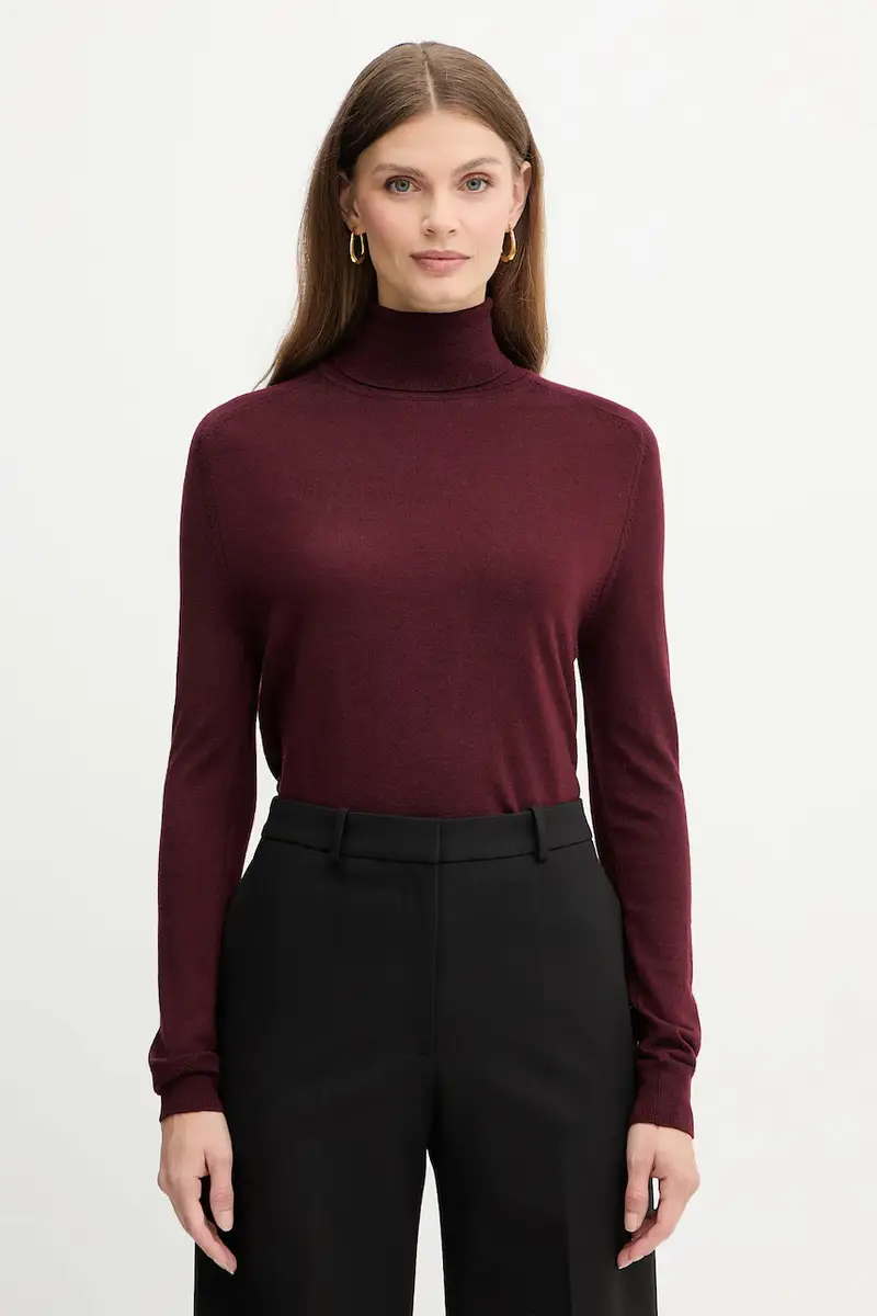 maglione in lana donna colore granata M0106001164N