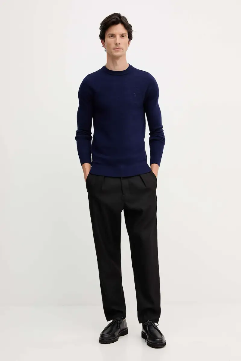 maglione in lana uomo colore blu navy M0038000005N miniatura 2
