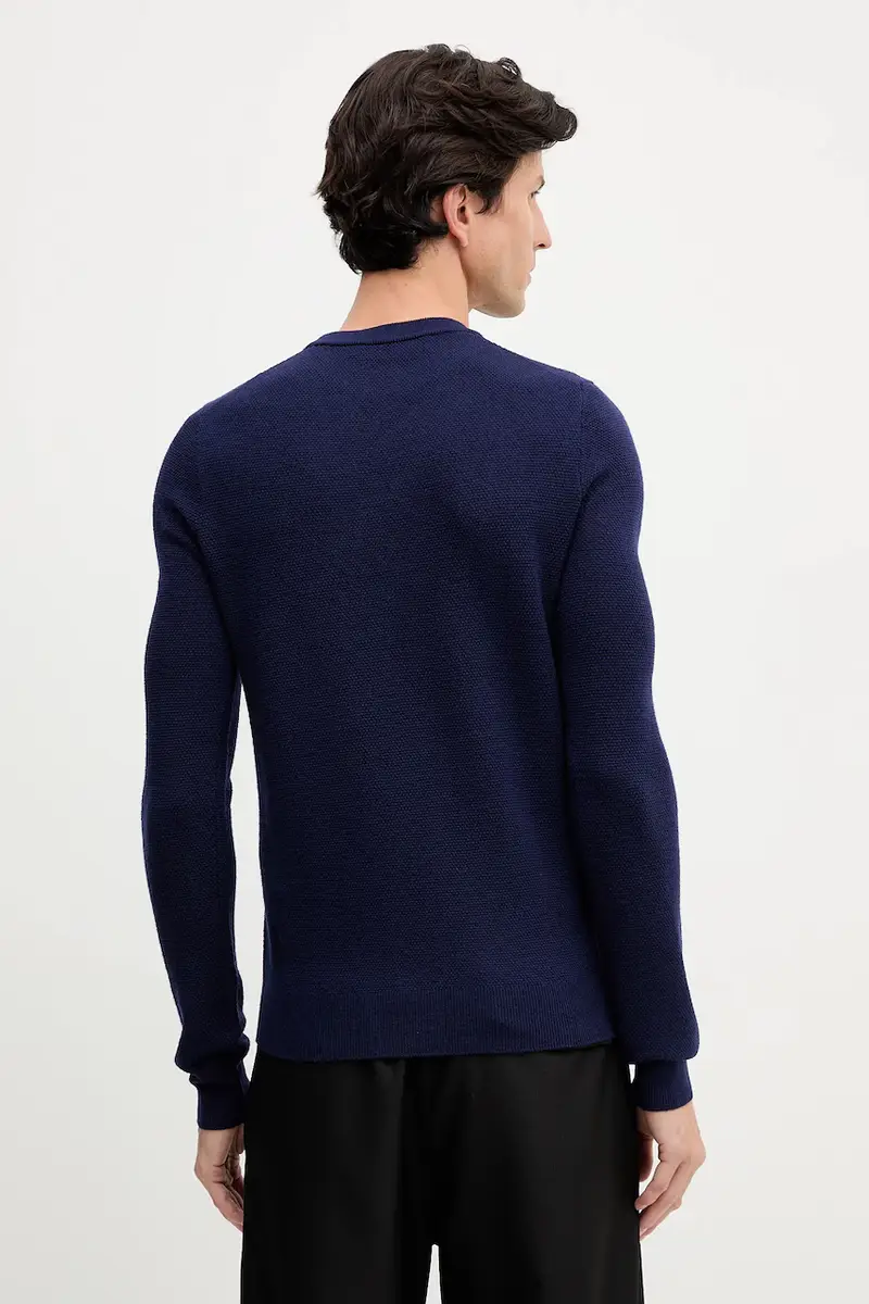 maglione in lana uomo colore blu navy M0038000005N miniatura 3
