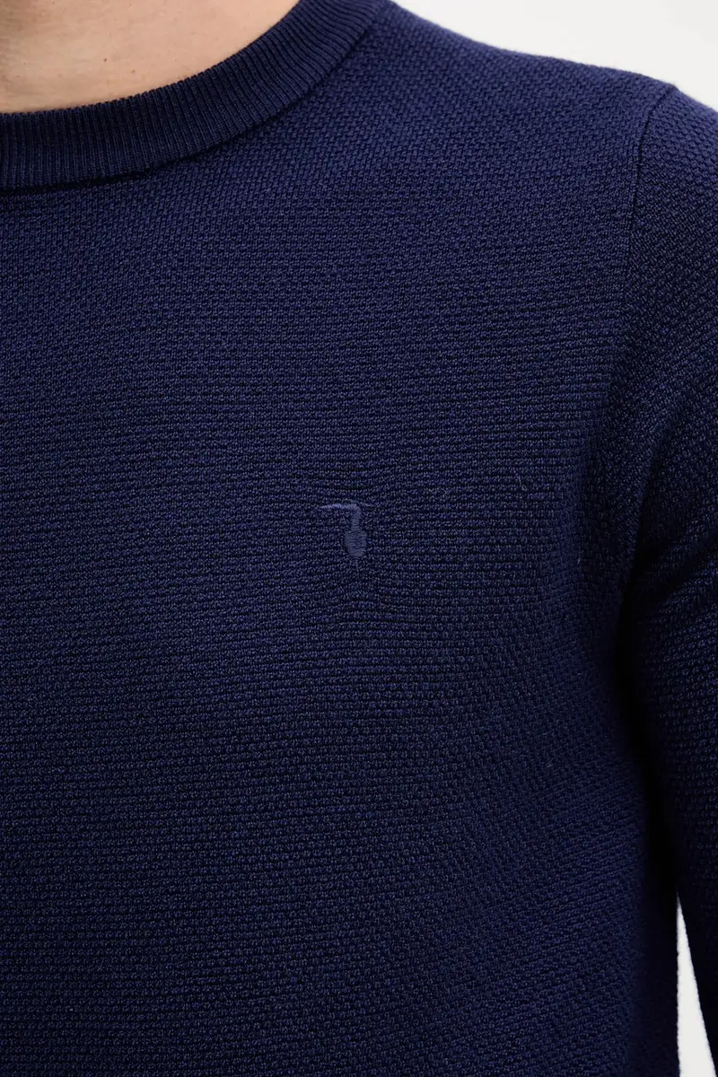 maglione in lana uomo colore blu navy M0038000005N miniatura 5