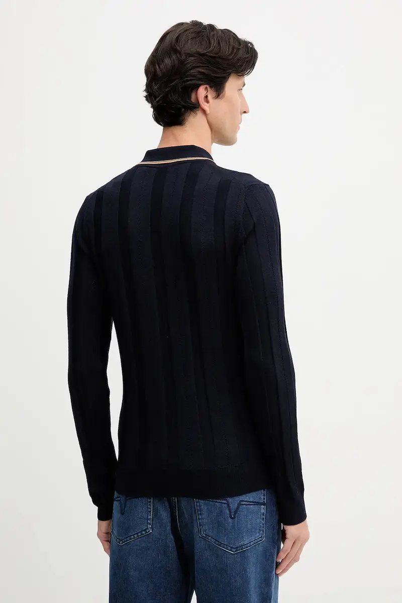 maglione in lana uomo colore blu navy M0048000006N miniatura 3