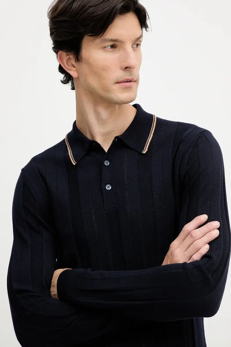 maglione in lana uomo colore blu navy M0048000006N miniatura 4