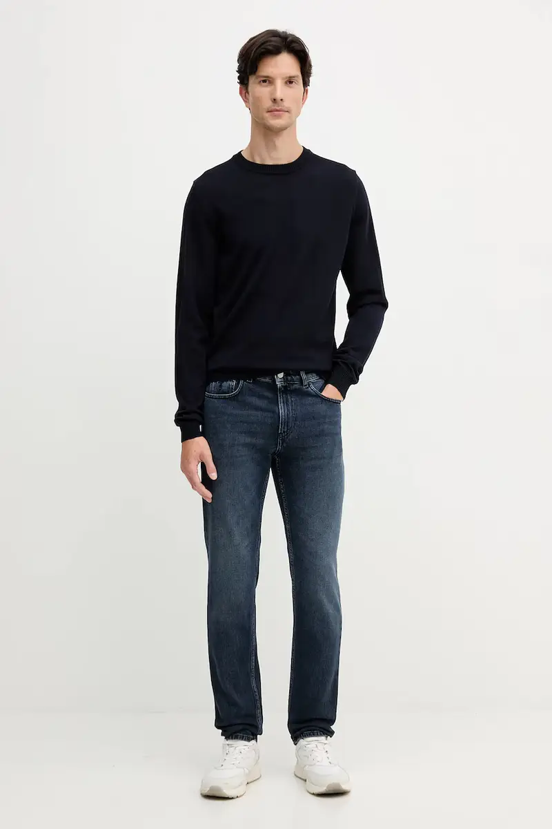 maglione in lana uomo colore blu navy M0058000007N miniatura 2