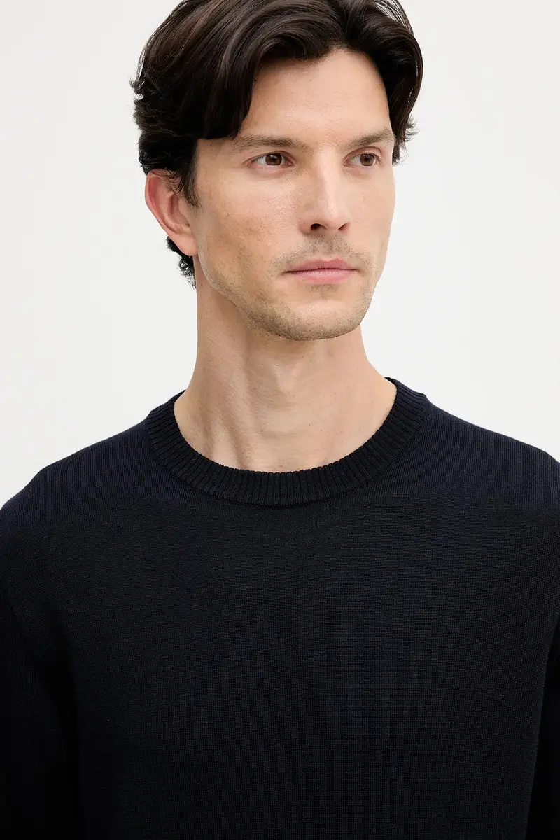 maglione in lana uomo colore blu navy M0058000007N miniatura 4