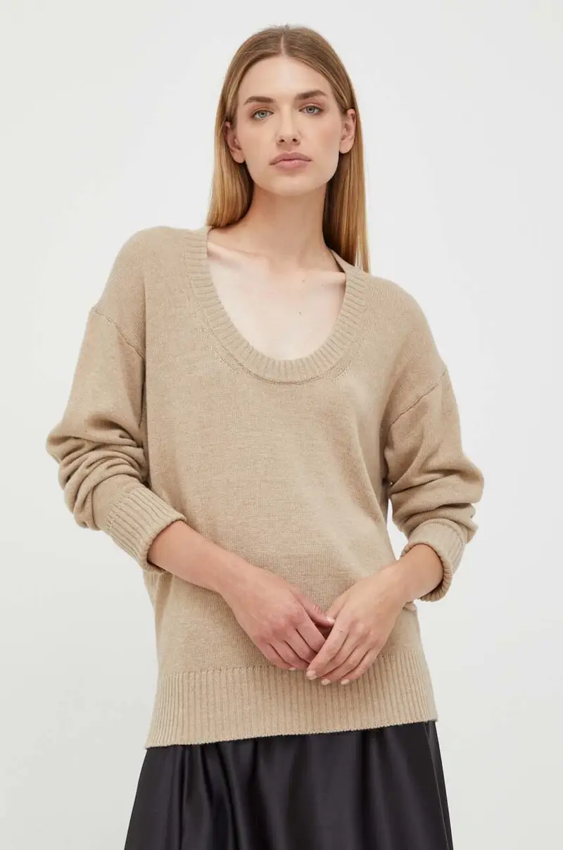 maglione in misto lana donna colore beige