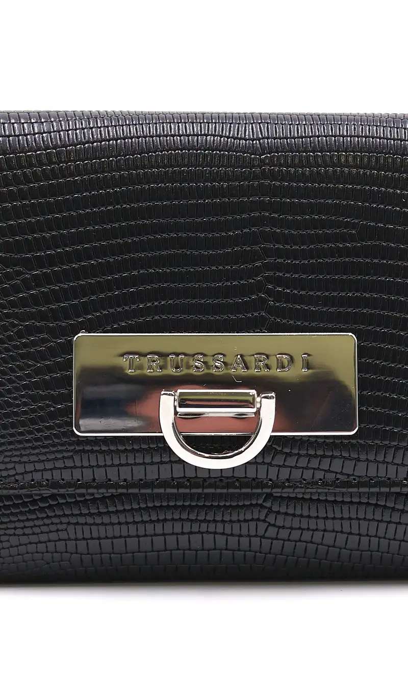 Mini portafoglio continental trussardi ivy, colore nero miniatura 2
