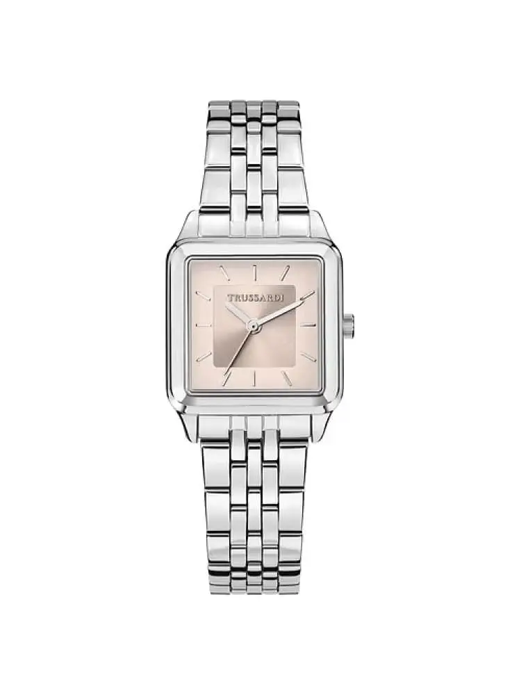 orologio donna t-forma in acciaio quadrante rosa