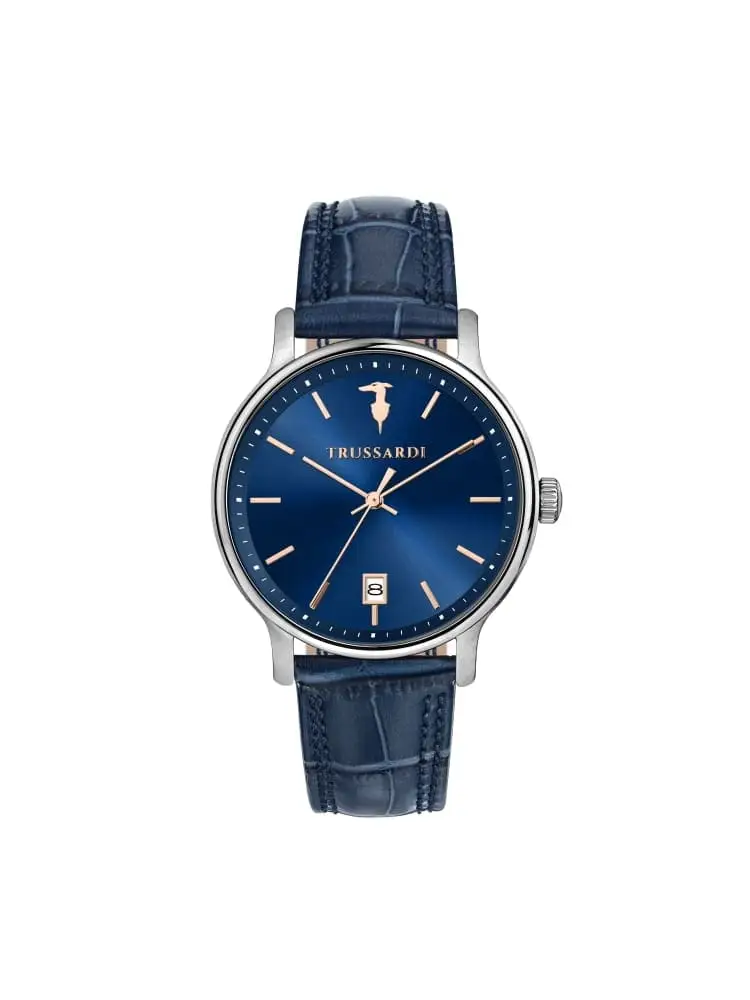 orologio t-inedito cassa acciao cinturino in pelle blu