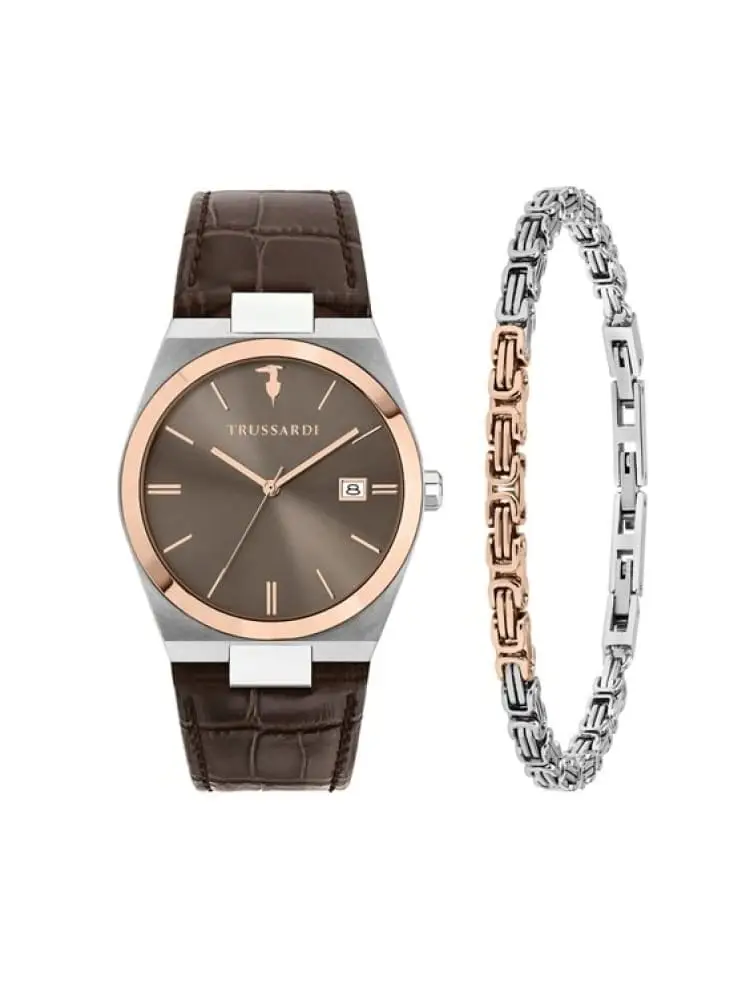 orologio t-milano con bracciale in acciao e pelle morrano