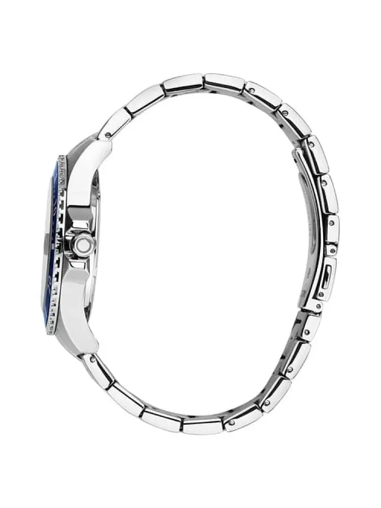 orologio uomo city life in acciao silver con quadrante e ghiera blu miniatura 2