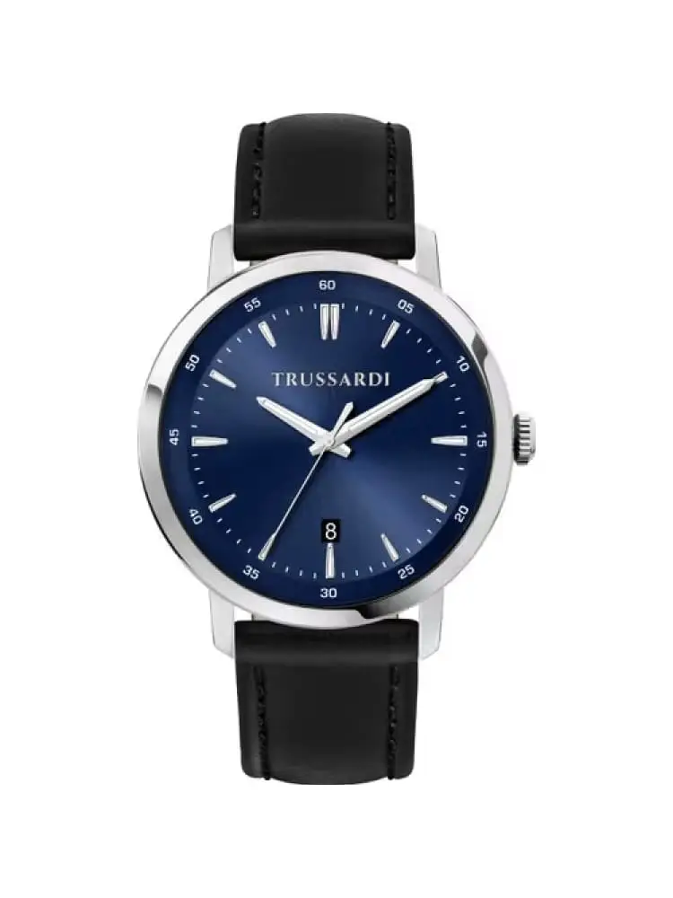 orologio uomo t-couple in pelle e accioia quadrante blu