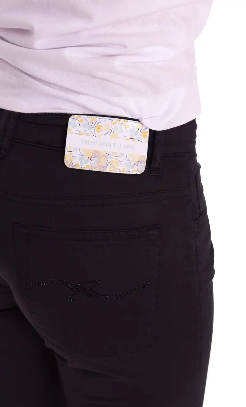 Pantalone 130 classic trussardi jeans nero, colore nero miniatura 2