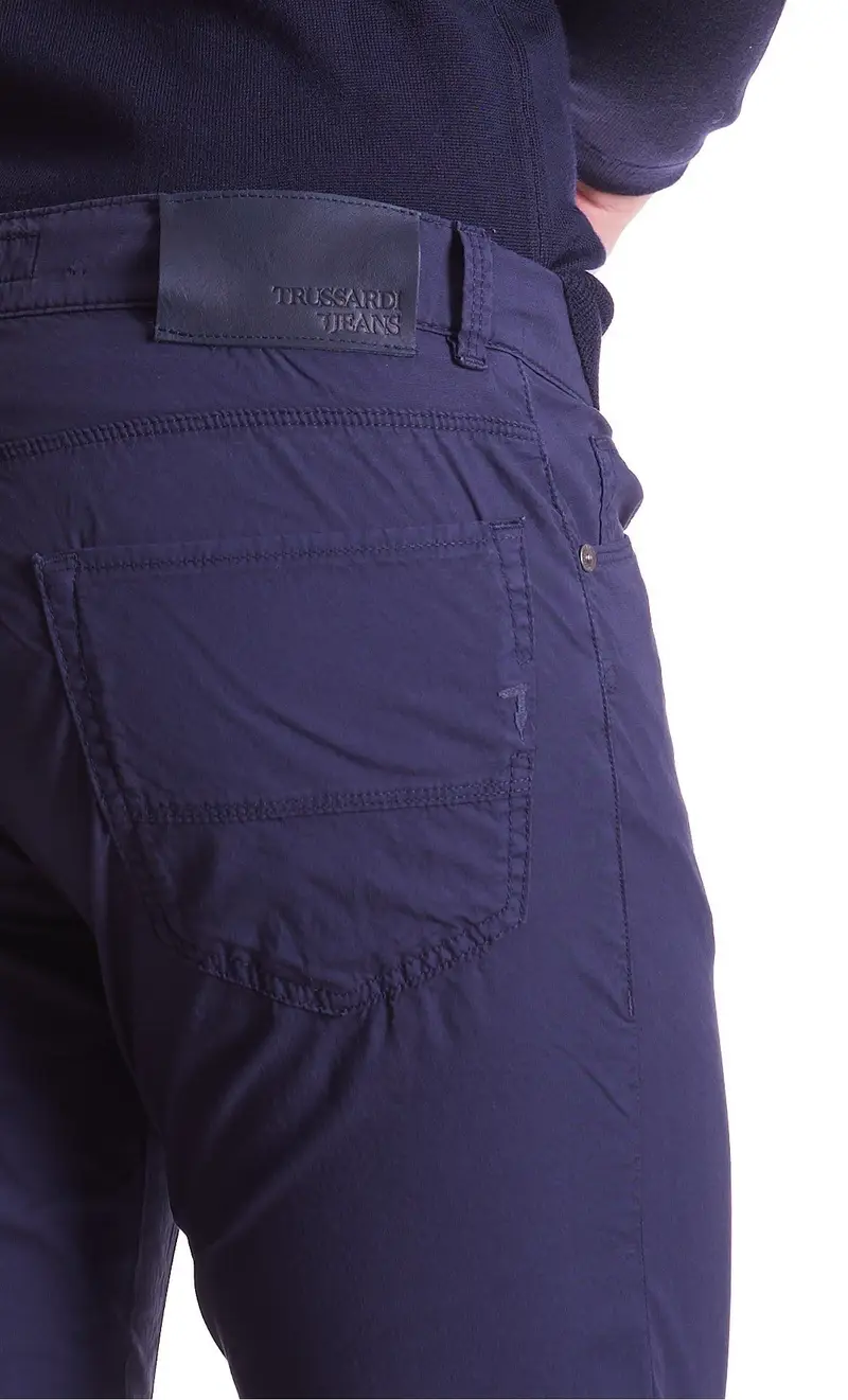 Pantalone 370 close trussardi jeans superleggero, colore blu miniatura 2