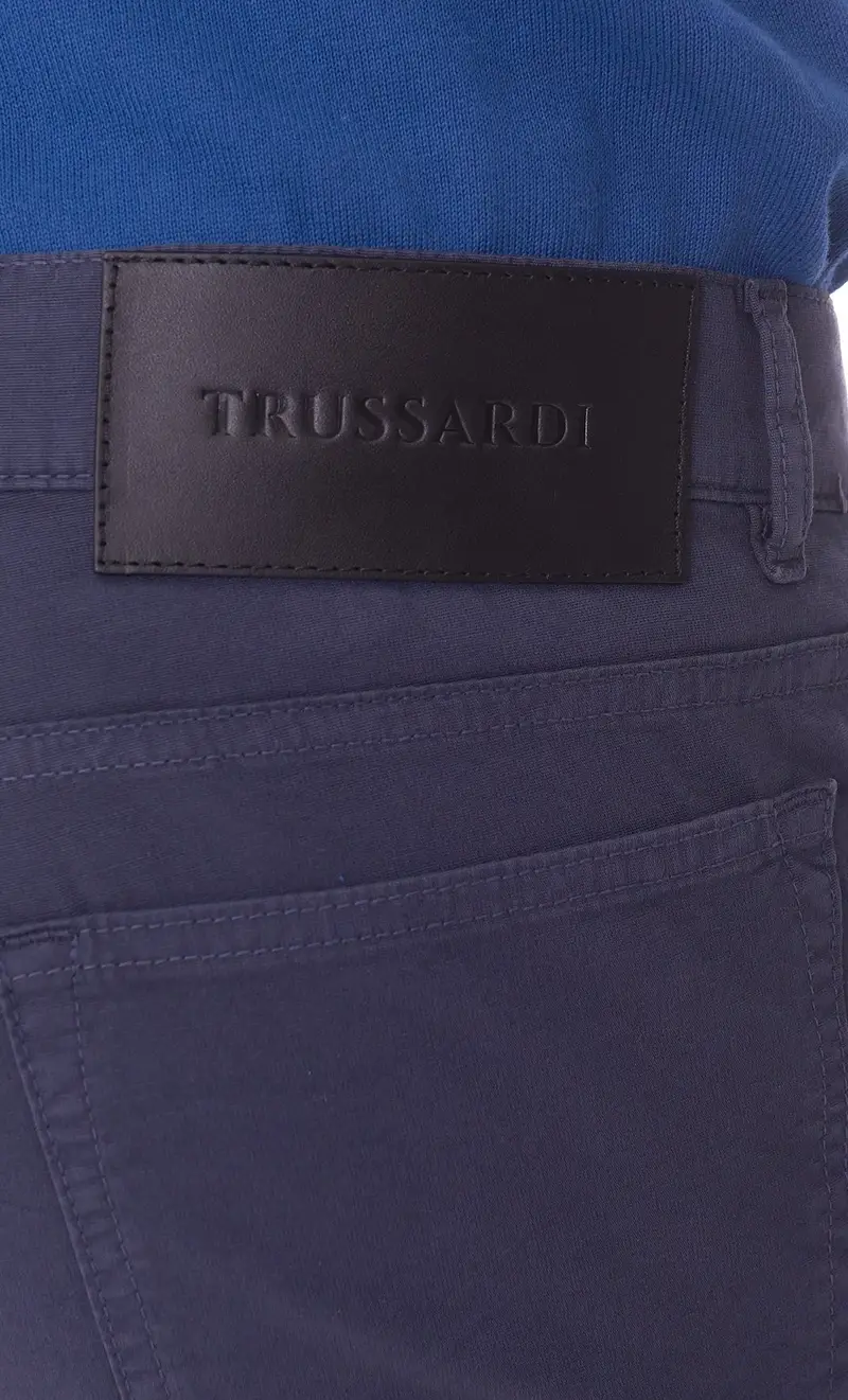 Pantalone 370 close trussardi microarmatura, colore blu miniatura 2