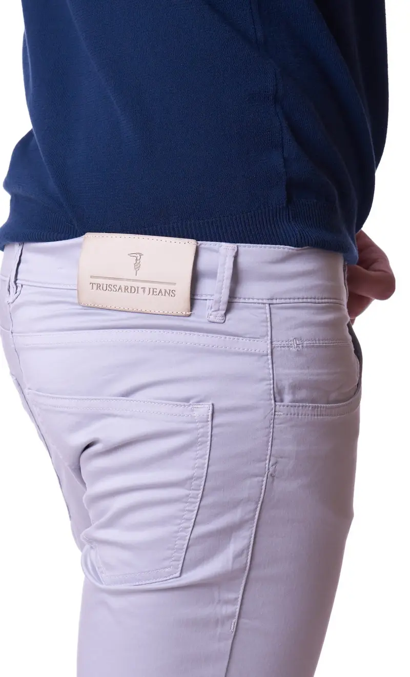 Pantalone 370 skinny trussardi jeans grigio chiaro, colore grigio miniatura 2