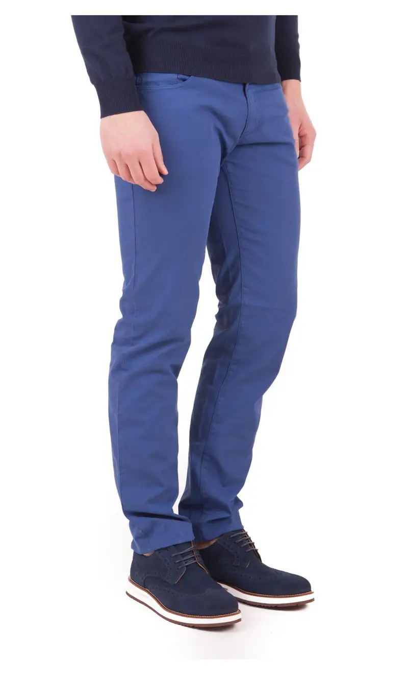 Pantalone 5 tasche 370 close piquet stretch, colore bluette miniatura 2